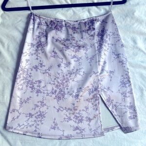 motel purple satin skirt